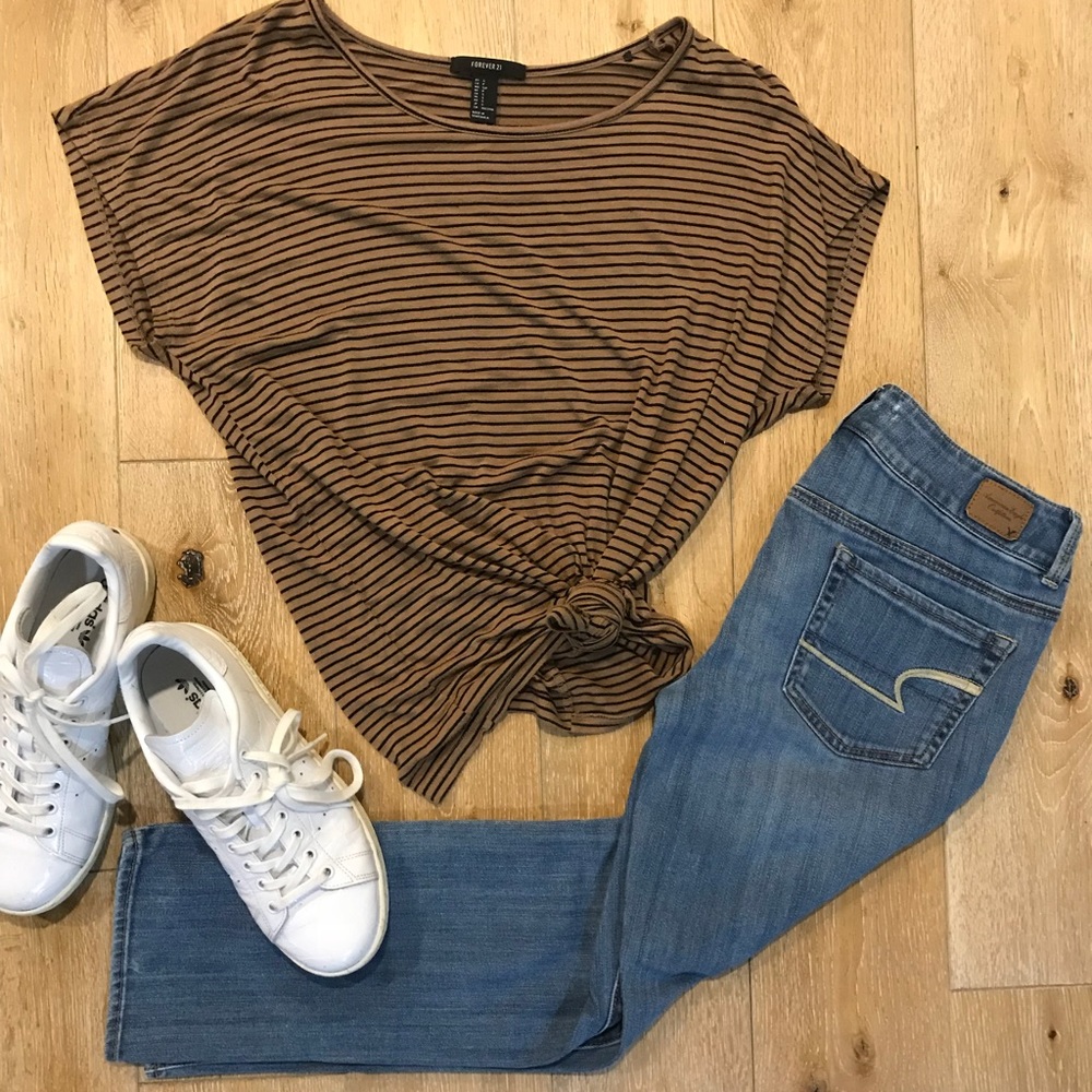 Black and Tan Striped Shirt